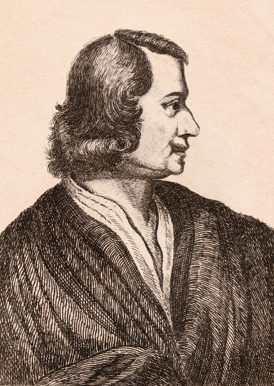 Nicolas Poussin, kuvitus teoksesta "75 Portraits Of Celebred Painters From Authentic Originals", julkaistu Lontoossa, 1817 tekijältä James Girtin