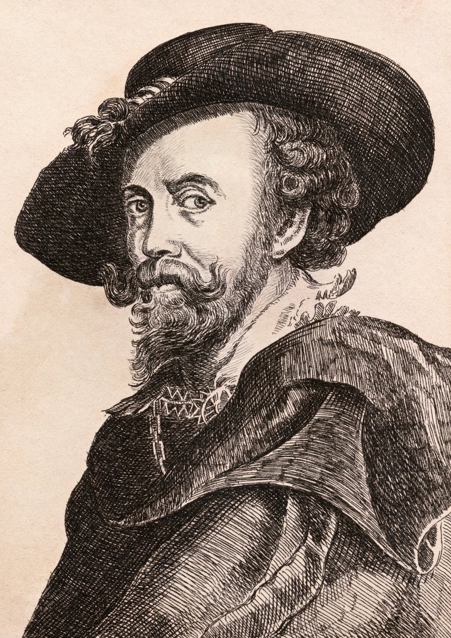 Peter Paul Rubens, kuvitus teoksesta "75 Portraits Of Celebrated Painters From Authentic Originals" (75 muotokuvaa kuuluisista taidemaalareista aidoista originaaleista), julkaistu Lontoossa 1817. tekijältä James Girtin