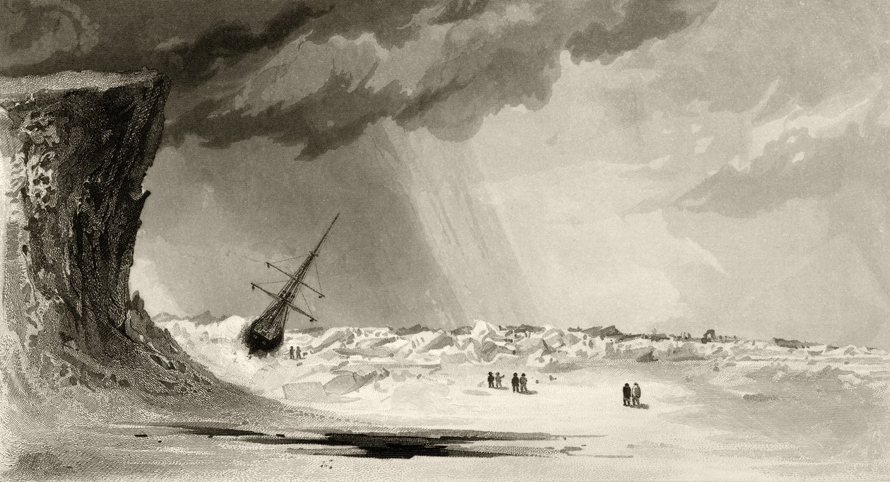 Sylvia Headlandin pakkaus, kaiverrettu A.W. Graham, tohtori Elisha Kent Kanen (1820-57) julkaisusta "Arctic Explorations in the Years 1853, 54, 55", osa I, julkaisi Philadelphia, 1856 tekijältä James Hamilton