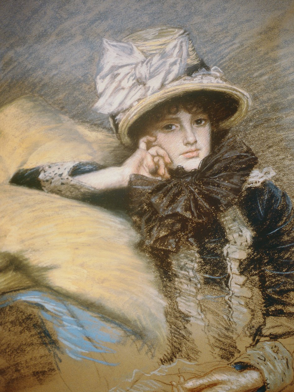 Berthe, 1882-3 (pastelli paperille) tekijältä James Jacques Joseph Tissot