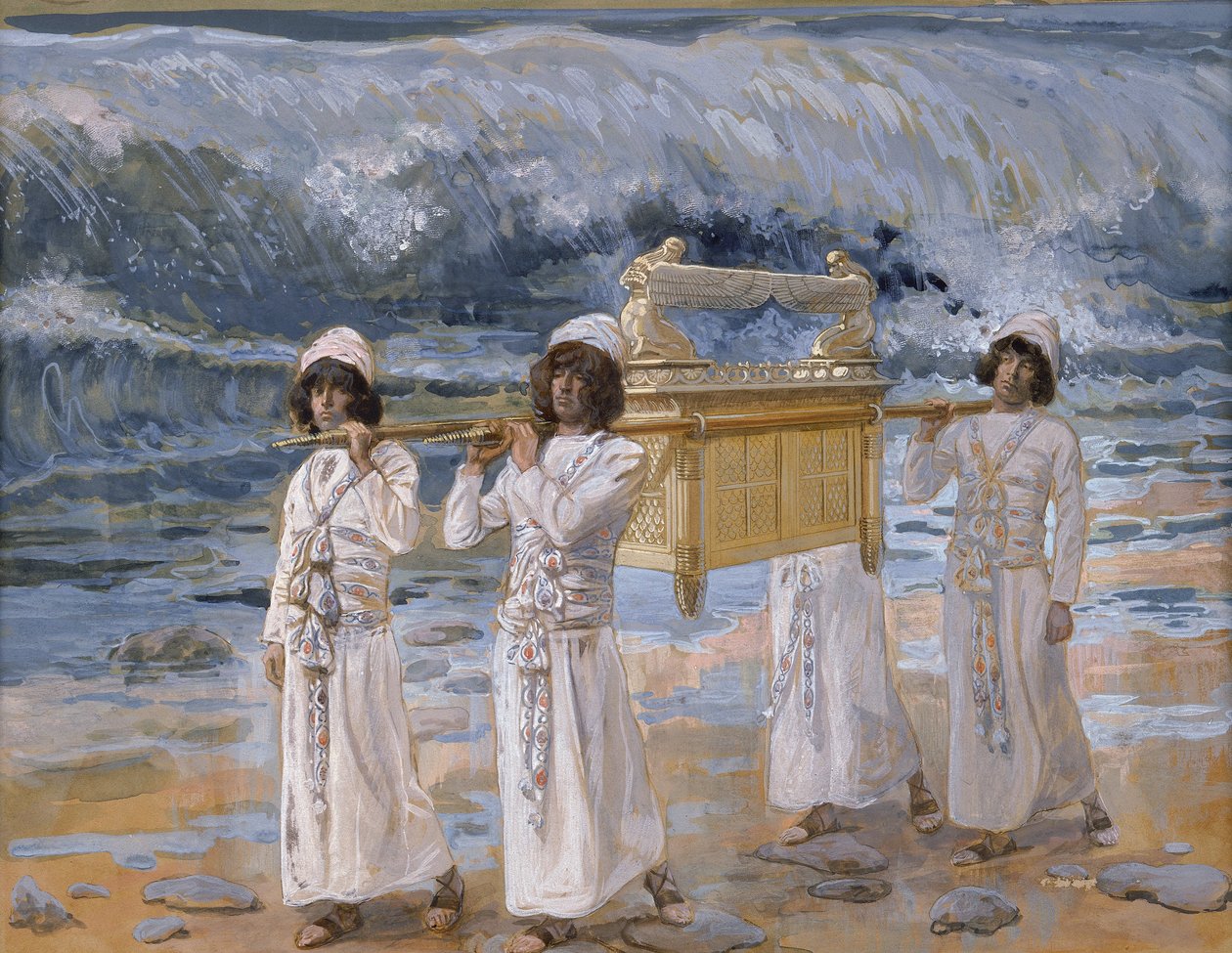 Arkki kulkee Jordanin yli tekijältä James Jacques Joseph Tissot