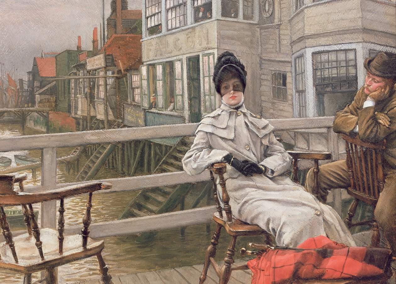 Odotan lauttaa, n.1878 (paneeli) tekijältä James Jacques Joseph Tissot