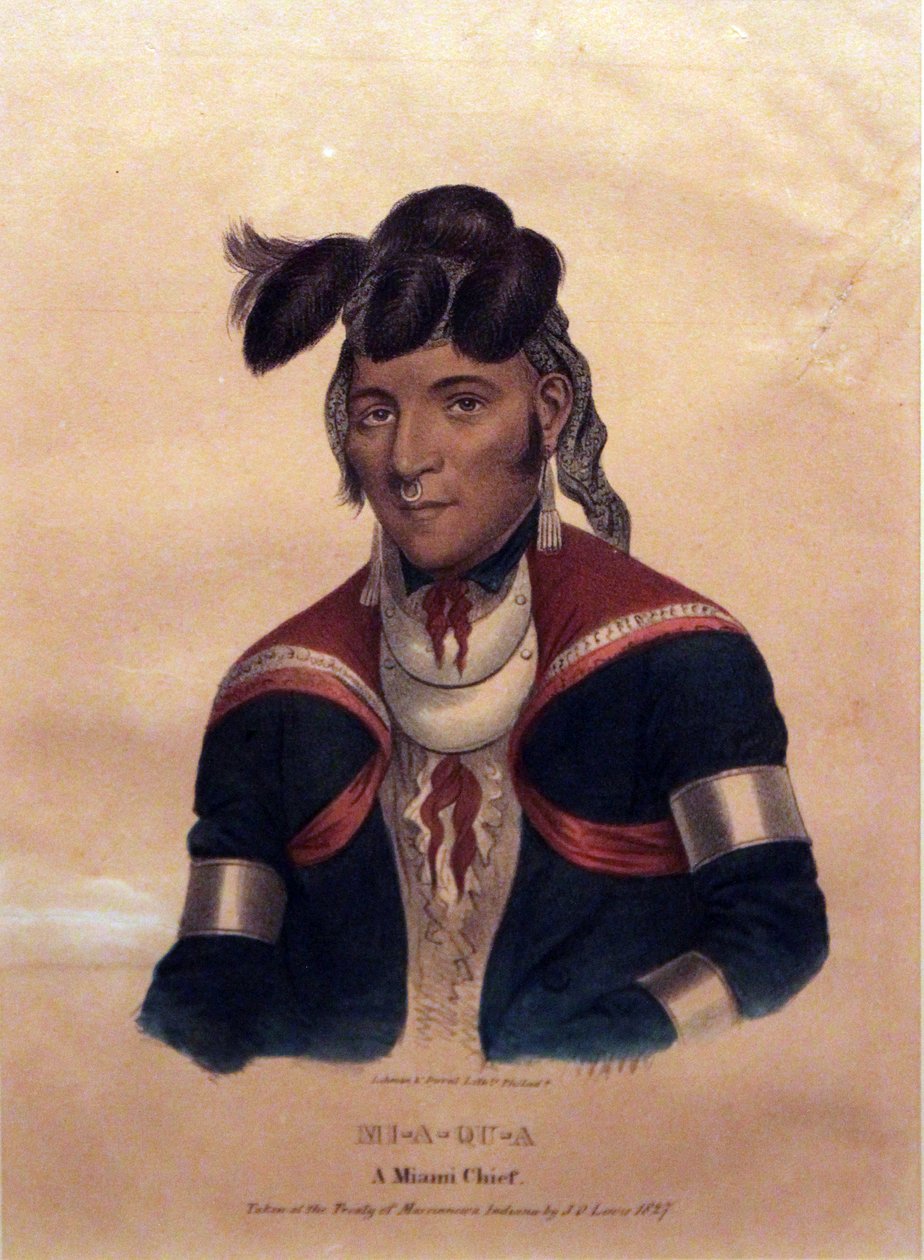 Mi-A-Qu-A, Miami Chief, 1827 tekijältä James Otto Lewis