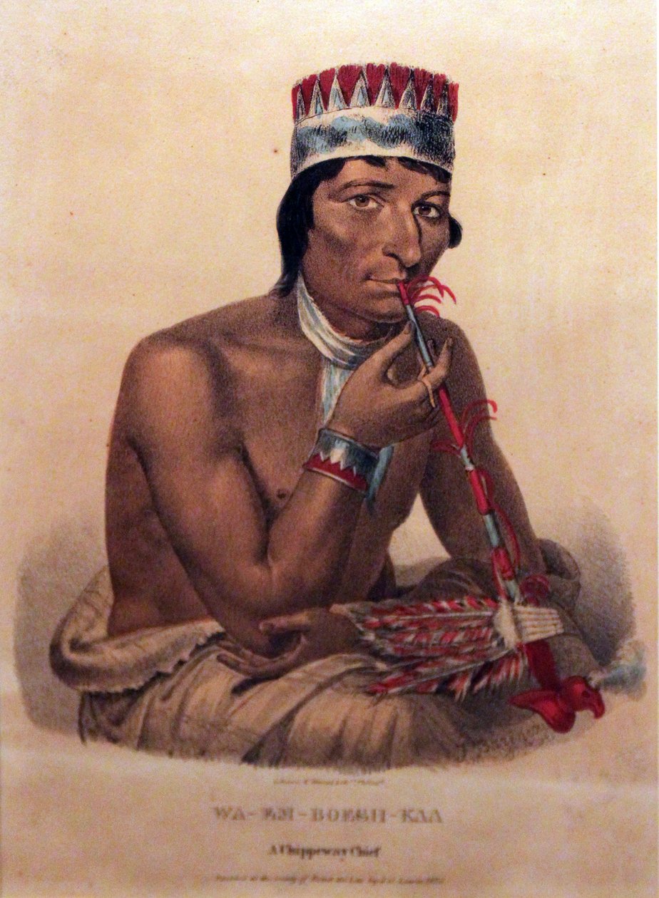 Waemboeshkaa, Chippeway Chief, 1825 tekijältä James Otto Lewis