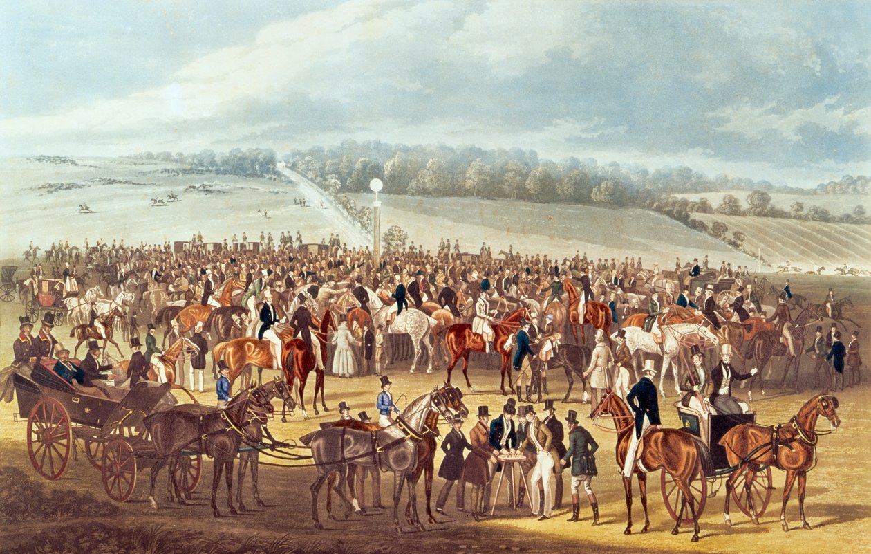 The Betting Post, Epsom, 1830 tekijältä James Pollard