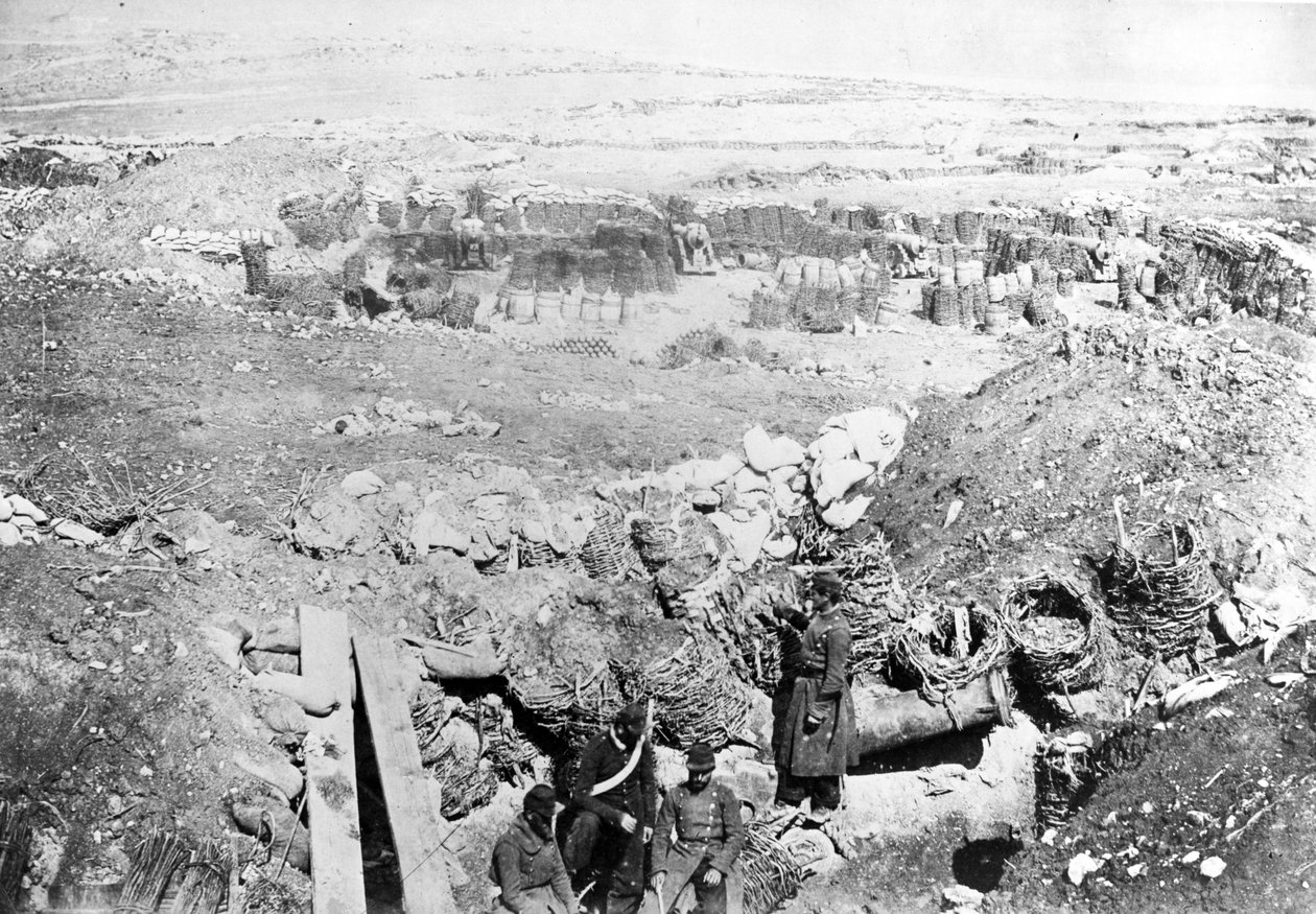 Ranskan hyökkäys Mamelon Vertin lähellä, 1855 tekijältä James Robertson