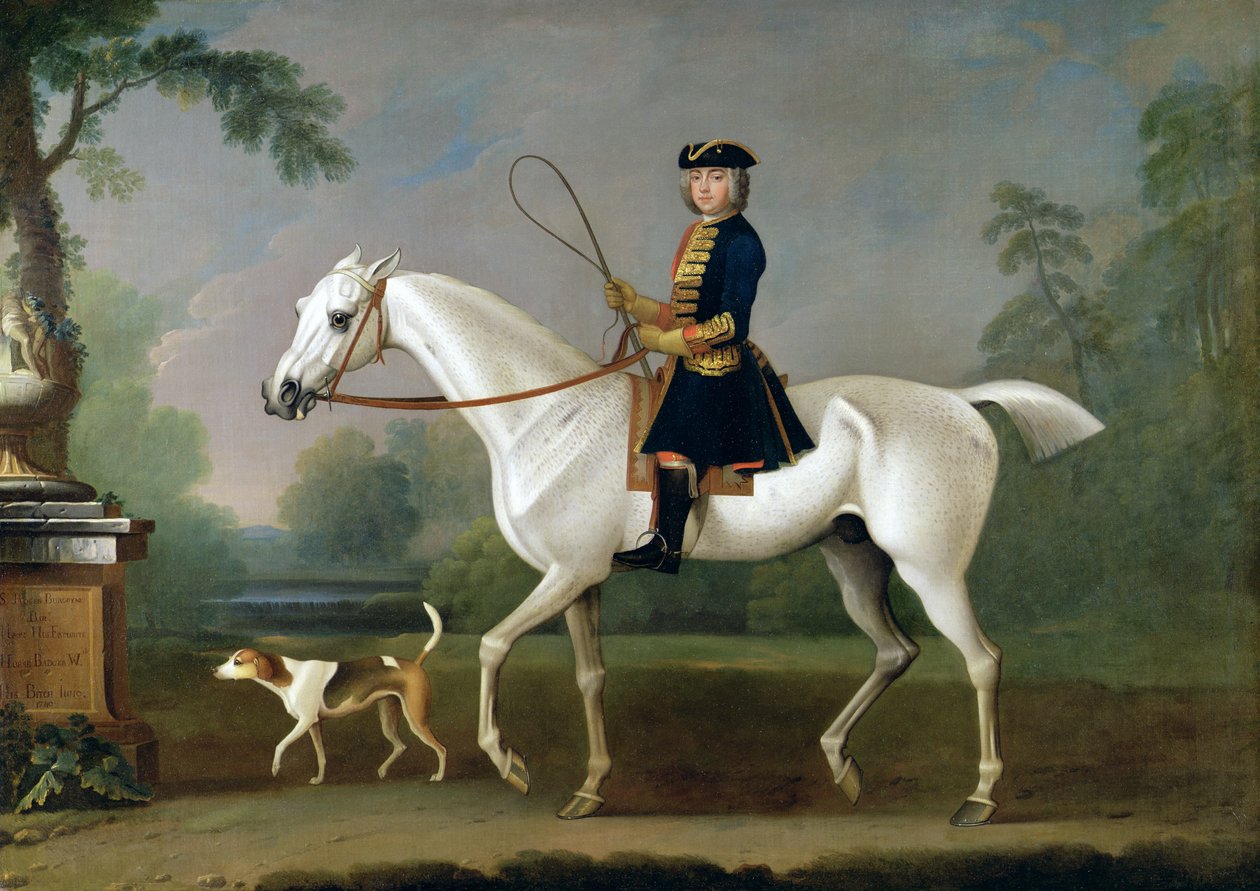 Sir Roger Burgoyne ratsastaa "Badgerilla", 1740 tekijältä James Seymour