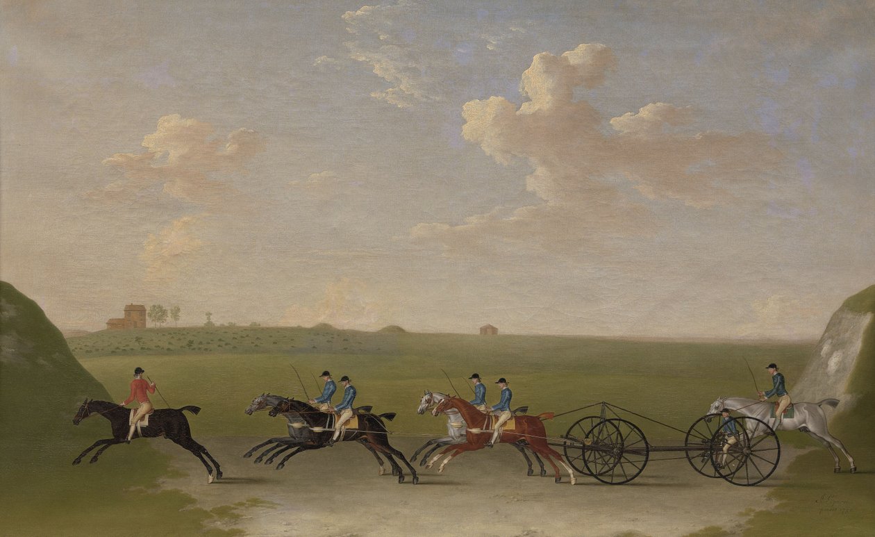 Chaise Match juoksi Newmarket Heathilla keskiviikkona 29. elokuuta 1750 tekijältä James Seymour