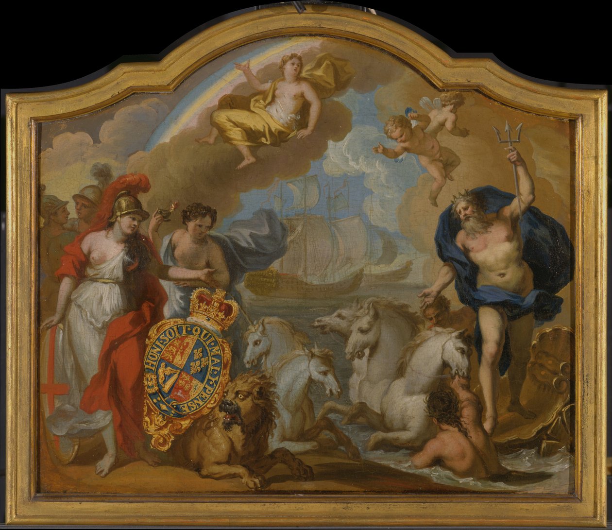 Allegory of the Power of Great Britain by Sea, suunnittelu koristepaneelille George Is ... tekijältä James Thornhill