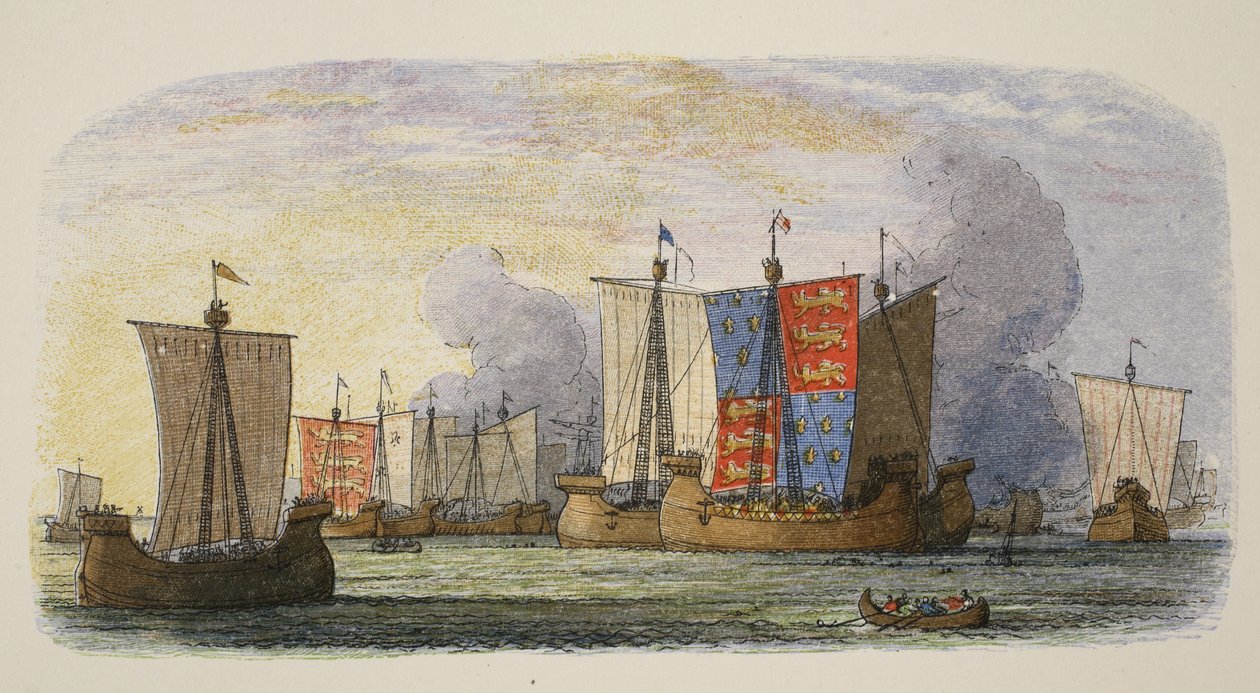 Sluysin taistelu, 1340, A Chronicle of England eKr. 55–1485, pub. Lontoo, 1863 tekijältä James William Edmund Doyle