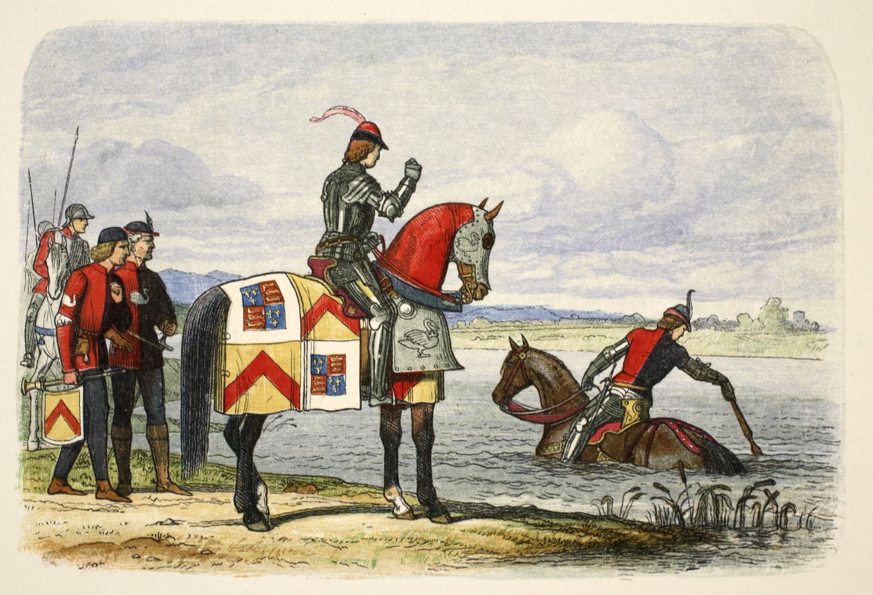 Buckingham pitää Severnin läpipääsemättömänä, 18. lokakuuta 1483, A Chronicle of England eKr. 55–1485, pub. Lontoo, 1863 tekijältä James William Edmund Doyle