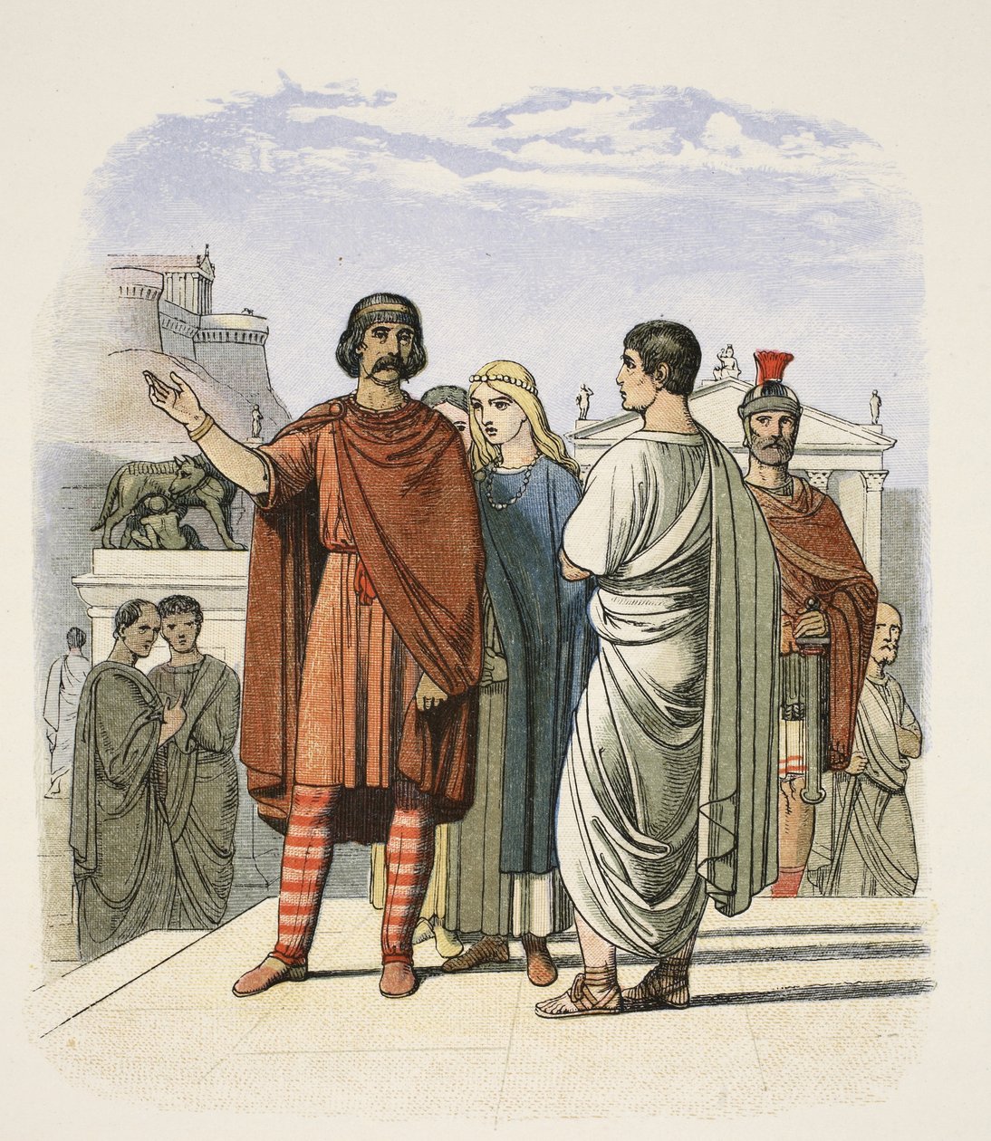 Caractacus Roomassa vuonna 52 jKr., Englannin Chroniclesta 55–1485, pub. Lontoo, 1863 tekijältä James William Edmund Doyle