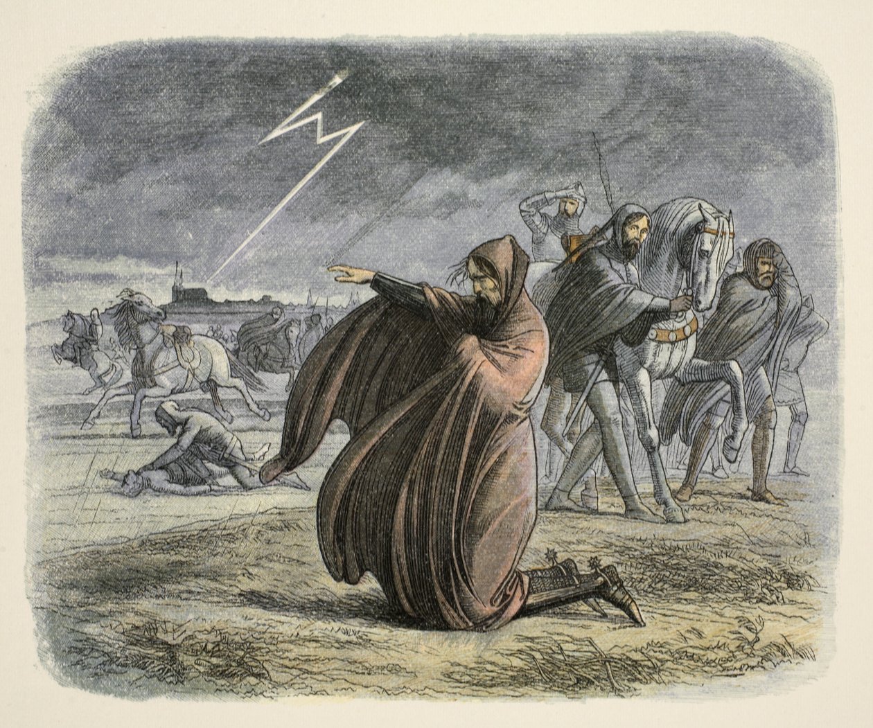 Edward III vannoo tekevänsä rauhan, A Chronicle of England eKr. 55 - 1485 AD, pub. Lontoo, 1863 tekijältä James William Edmund Doyle
