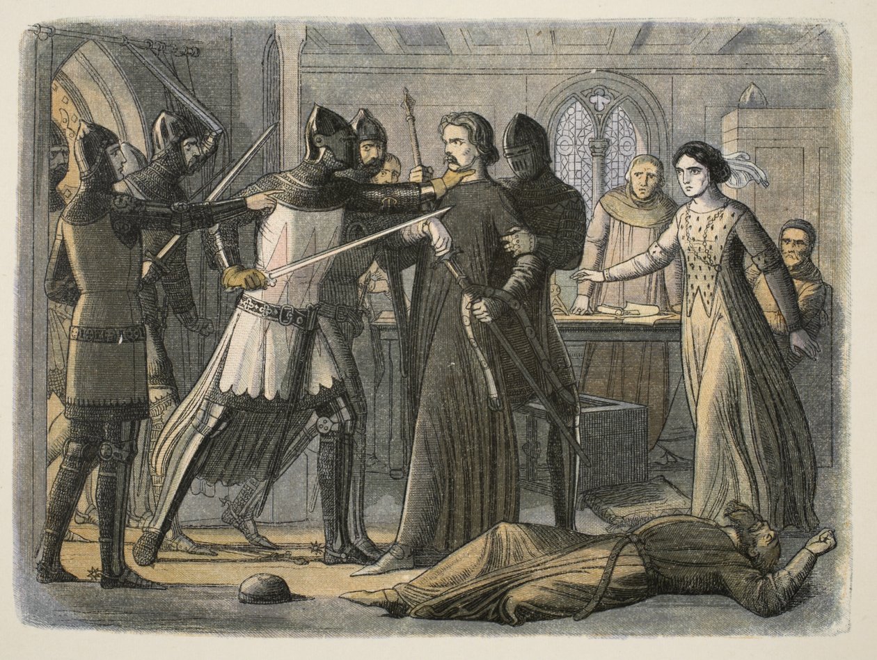 Kuningas takavarikoi Mortimerin, A Chronicle of England eKr. 55–1485, pub. Lontoo, 1863 tekijältä James William Edmund Doyle