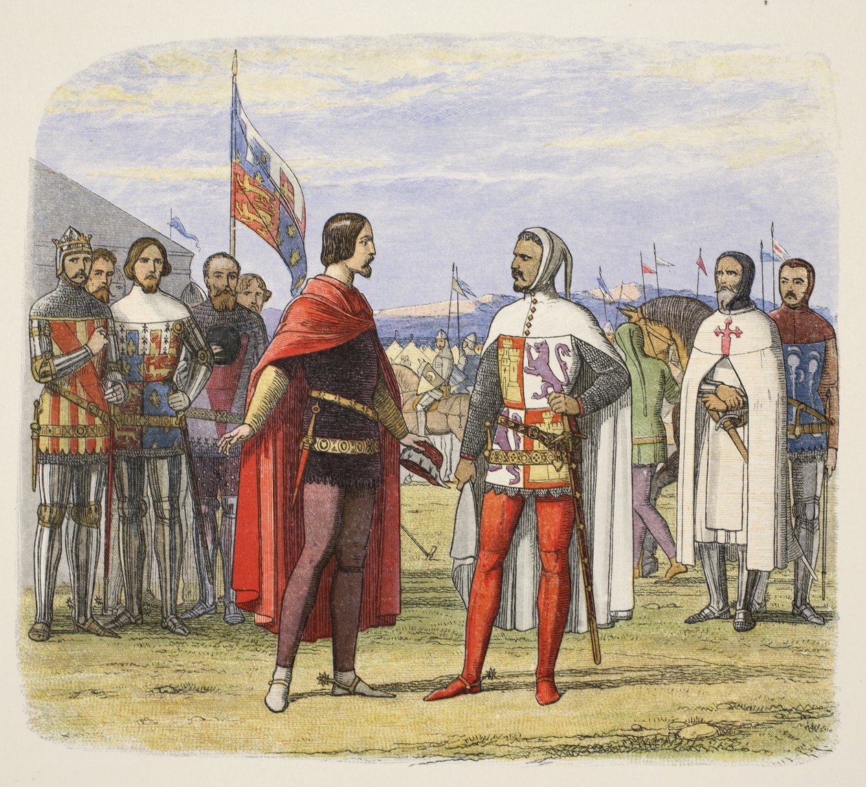 Prinssi kiristää armahduksen Pedro the Cruelilta, Englannin Chroniclesta 55-1485, pub. Lontoo, 1863 tekijältä James William Edmund Doyle