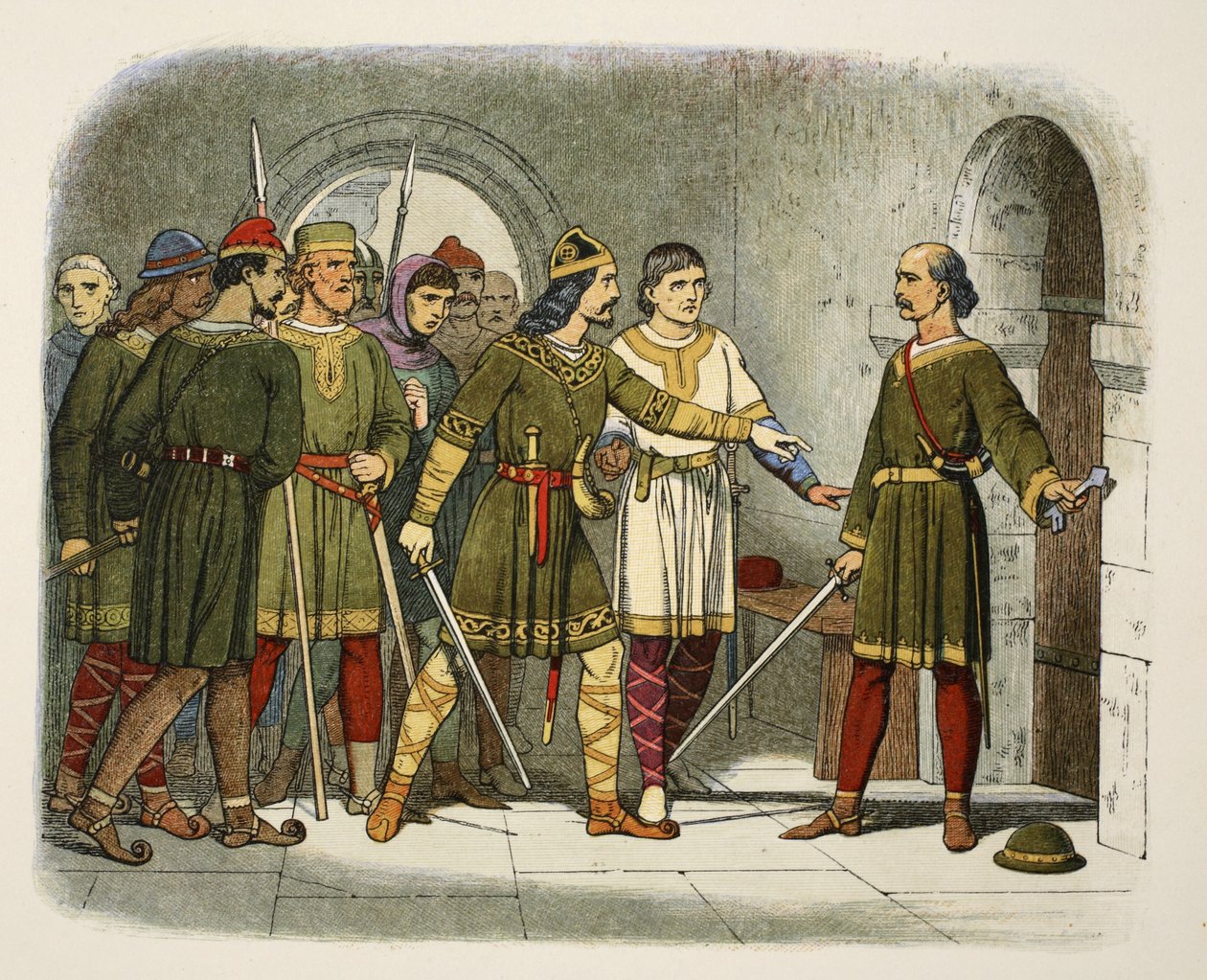 William de Breteuil puolustaa valtiovarainministeriötä, teoksesta A Chronicle of England BC 55 to AD 1485, pub. Lontoo, 1863 tekijältä James William Edmund Doyle