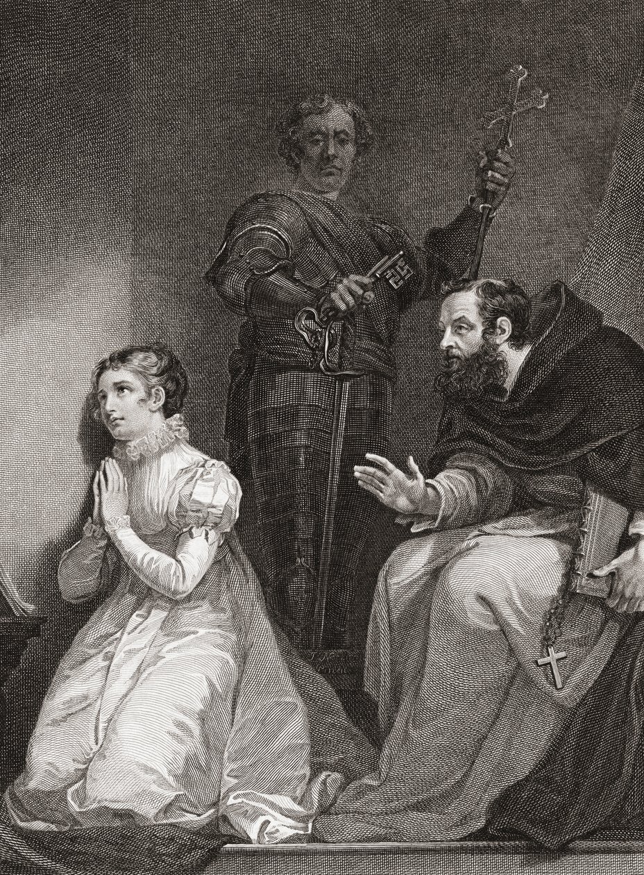 John Feckenham vierailee Lady Jane Grayn luona Lontoon Towerissa (tulostus) tekijältä James (after) Northcote