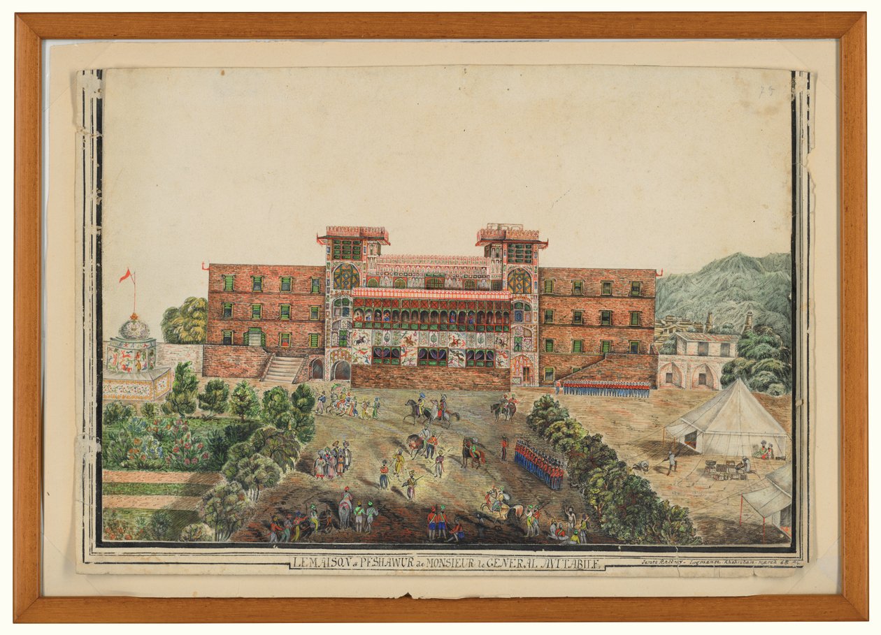 "[sic] House in Peshawur of General Avitabile", Lugmanee, Khohistan tekijältä James (after) Rattray