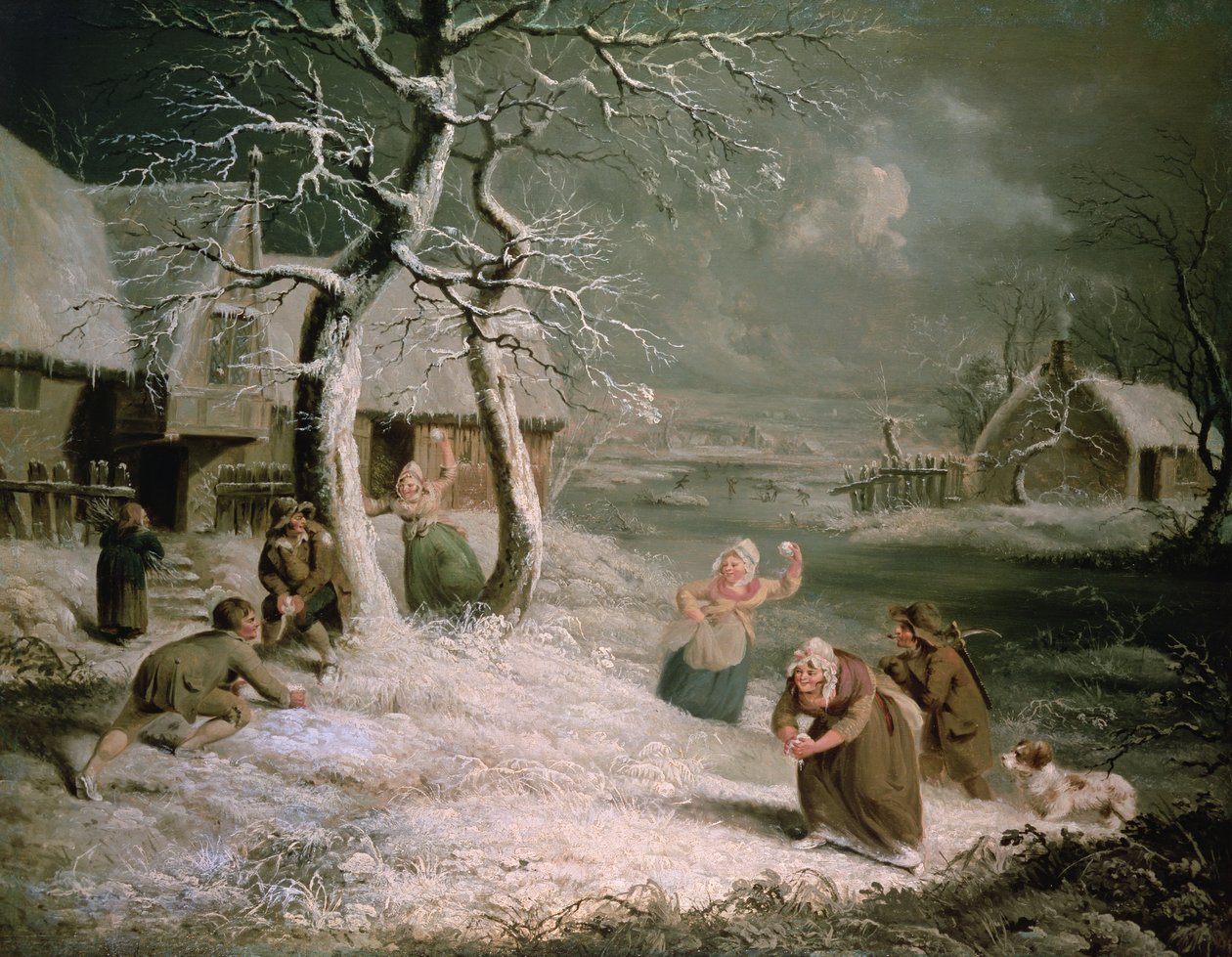 Talonpoikien lumipallo, n. 1790 (öljy kankaalle) tekijältä James (attr. to) Ward