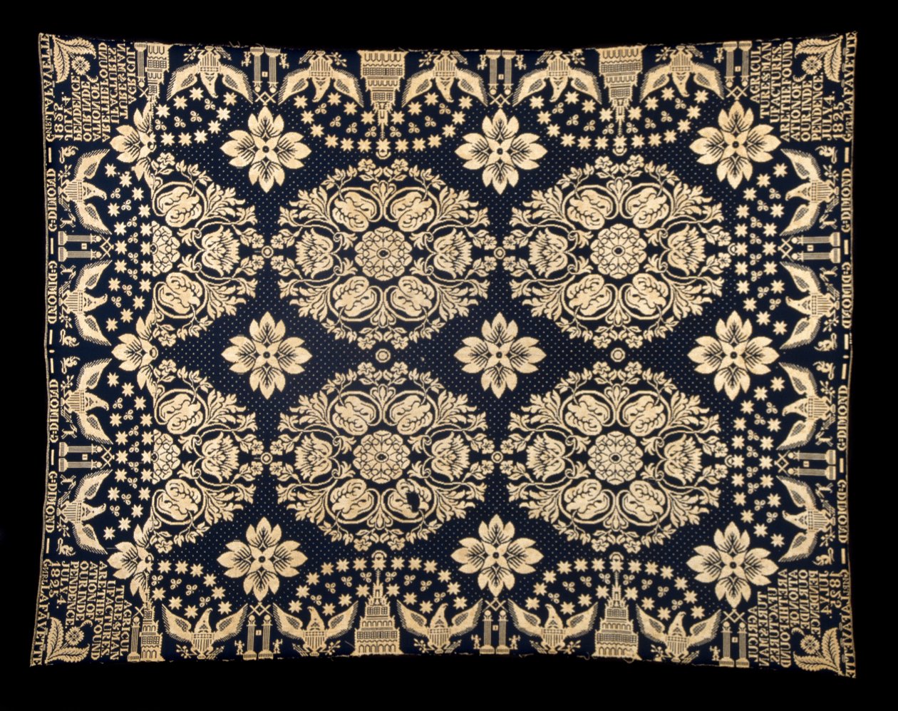 Maatalous ja valmistajat Double-kangaspeitto, c. 1821-1828 (villa ja puuvilla) tekijältä James (attr.to) Alexander