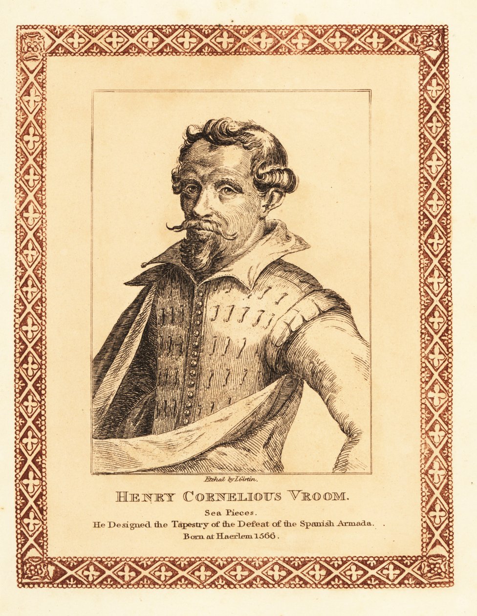 Hendrik Cornelisz Vroom, hollantilainen kultakauden merimaalari. 1817 (etsaus) tekijältä James (c.1780 after 1820) Girtin