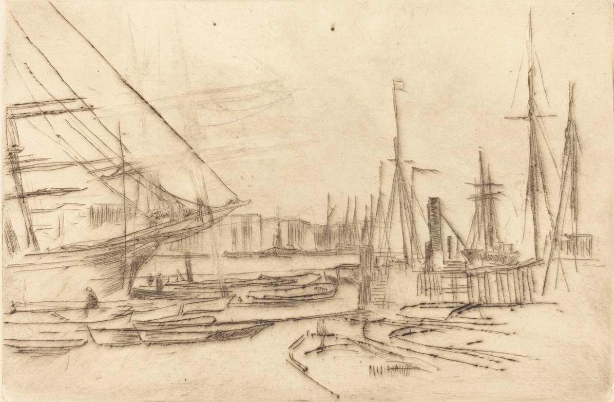 Luonnos Billingsgatesta, 1878. tekijältä James Abbott McNeill Whistler