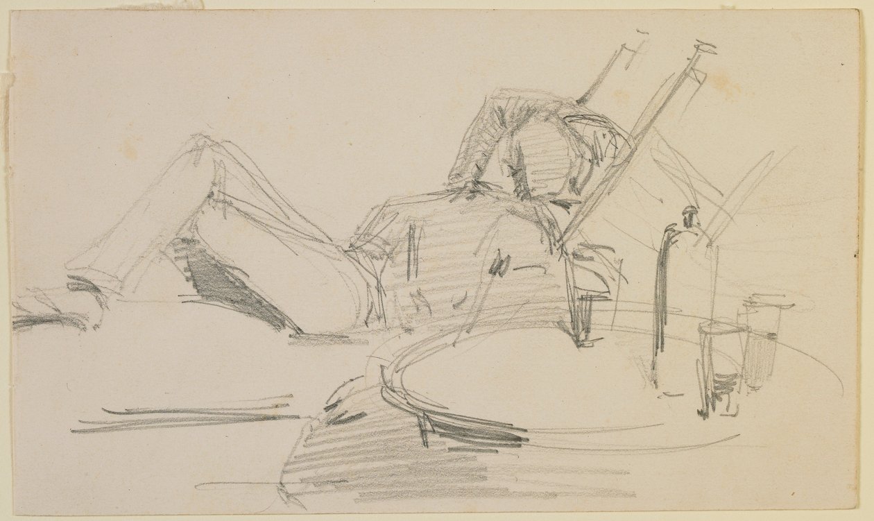Mies makaamassa sängyllä, 1858. tekijältä James Abbott McNeill Whistler