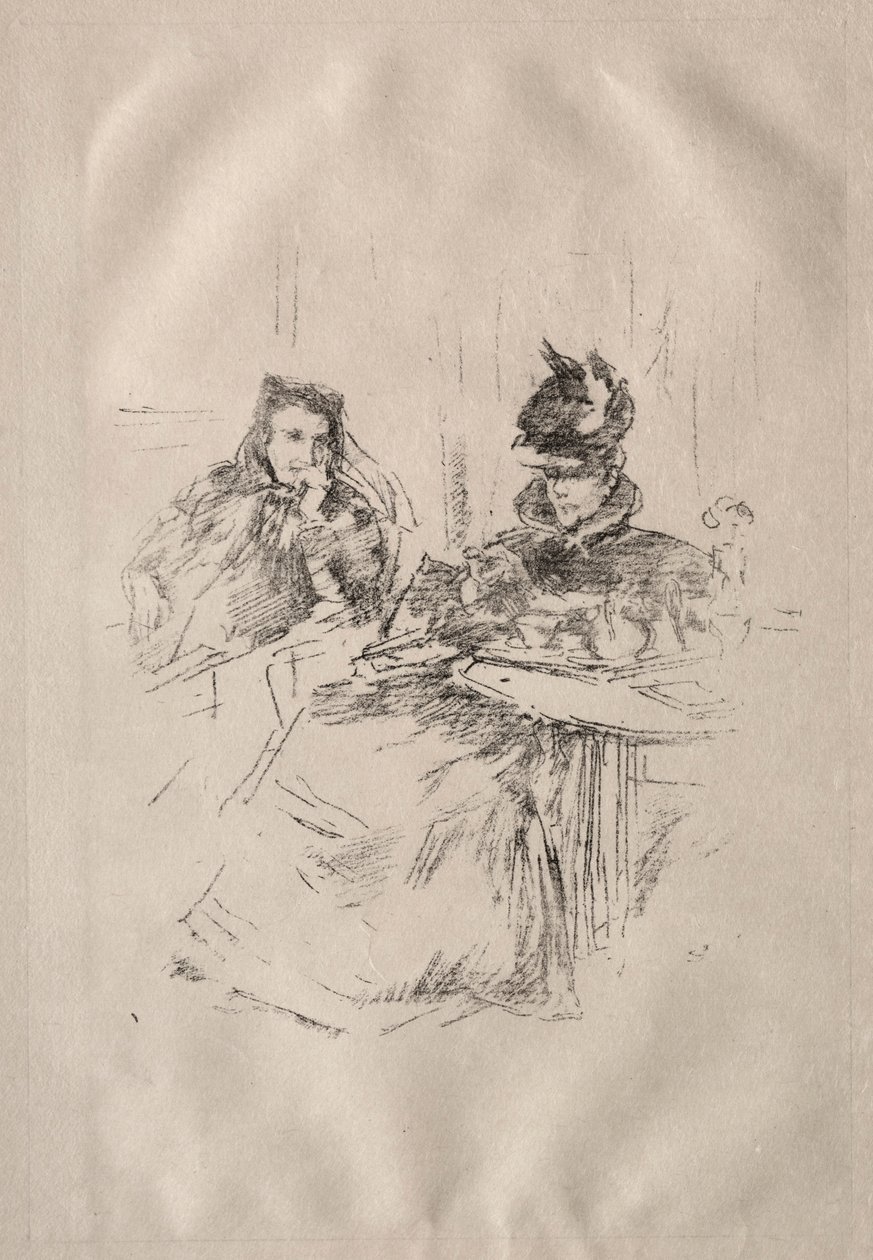 Iltapäivätee, rouva Phillips ja rouva Charles Whibley. tekijältä James Abbott McNeill Whistler