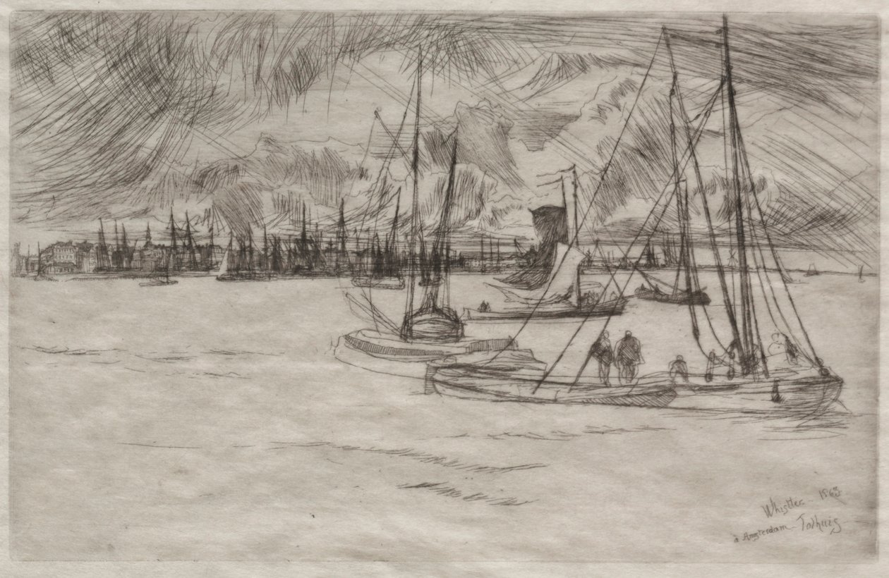 Amsterdam Tolhuisista, 1863. tekijältä James Abbott McNeill Whistler