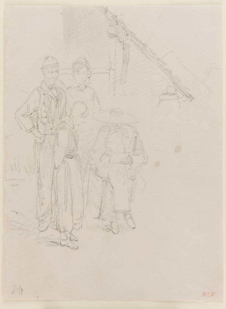 Taiteilijan luonnostelu, 1858. tekijältä James Abbott McNeill Whistler