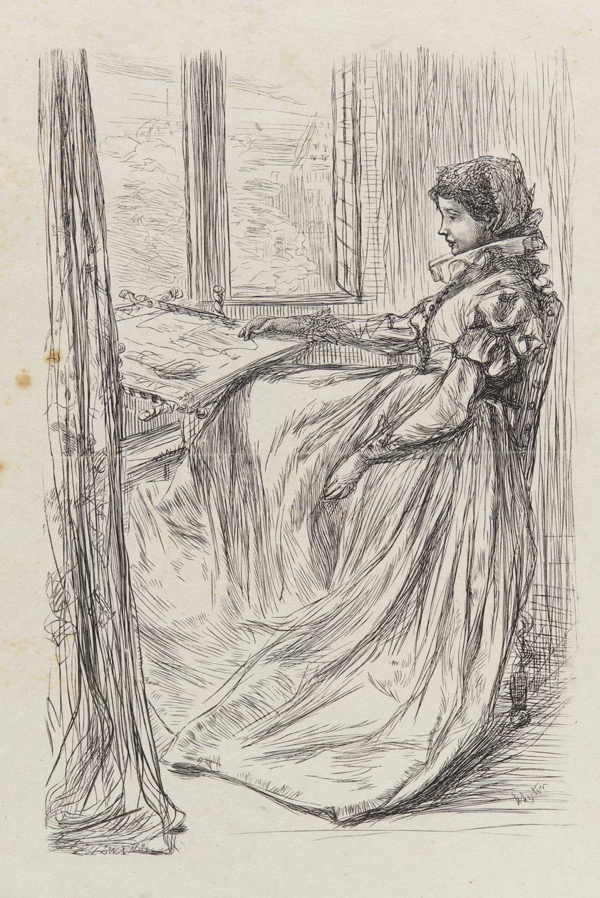 Kuvitus aamusta ennen Pyhän Bartolomeuksen verilöylyä, 1862. tekijältä James Abbott McNeill Whistler