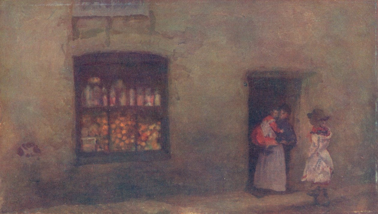 Oranssi muistiinpano: Sweet Shop, 1884, 1904 tekijältä James Abbott McNeill Whistler