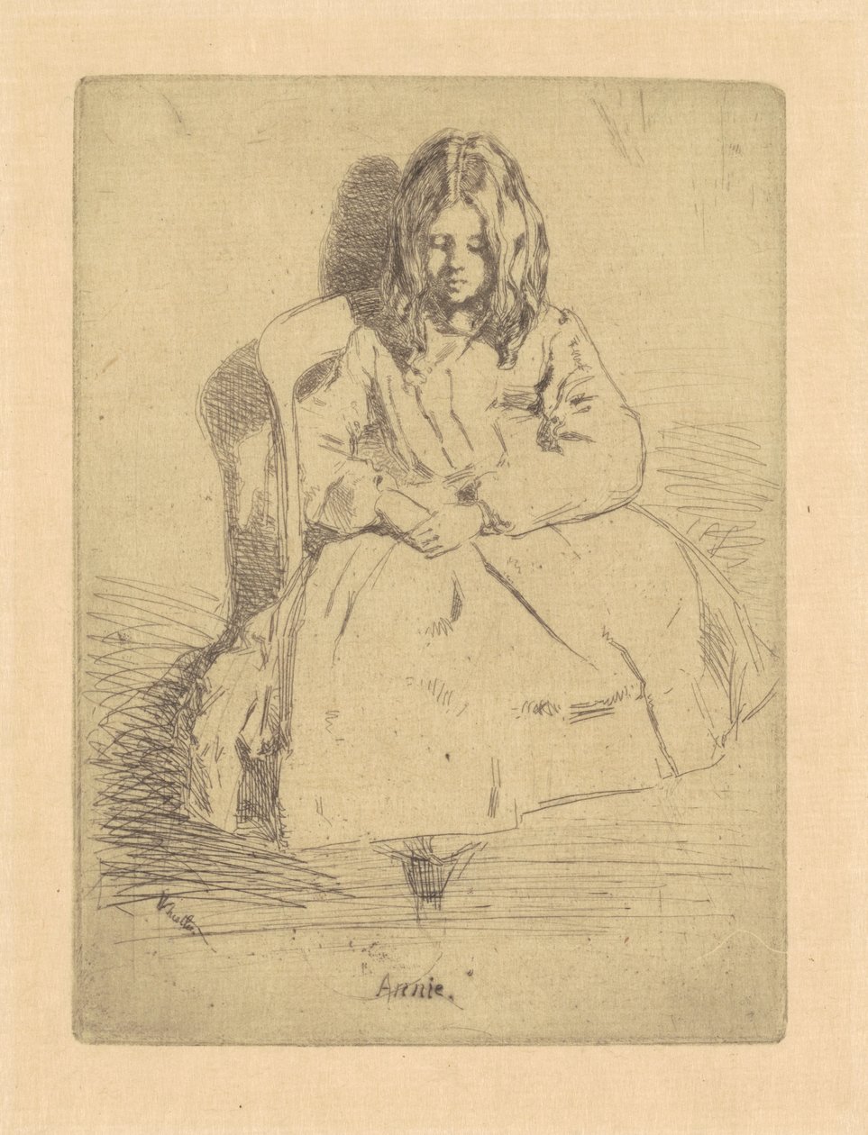 Annie, istuu, 18581859. tekijältä James Abbott McNeill Whistler
