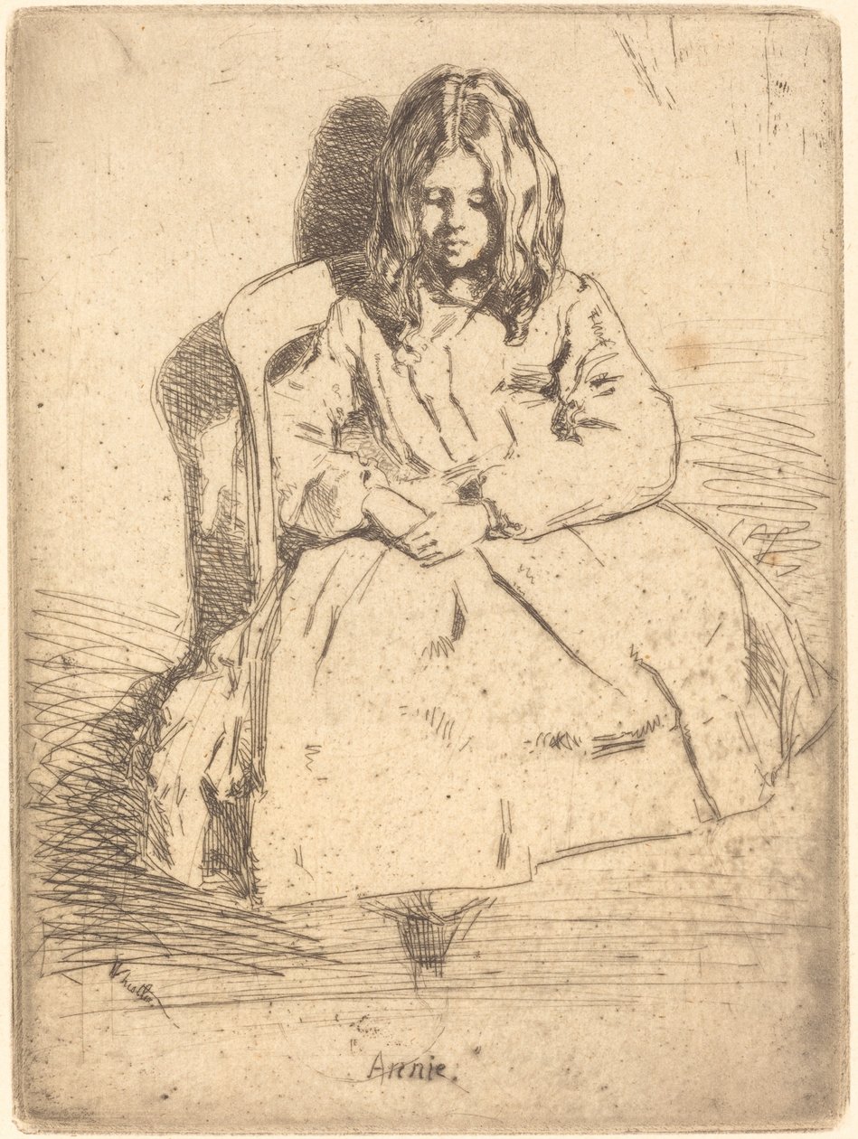 Annie istuu, 1858. tekijältä James Abbott McNeill Whistler