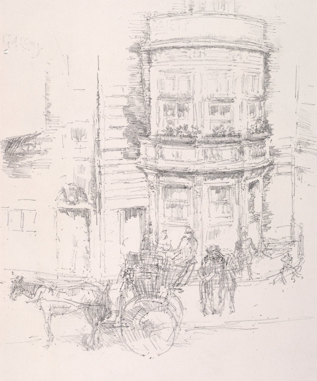 Gaiety-teatterin takaosa. tekijältä James Abbott McNeill Whistler