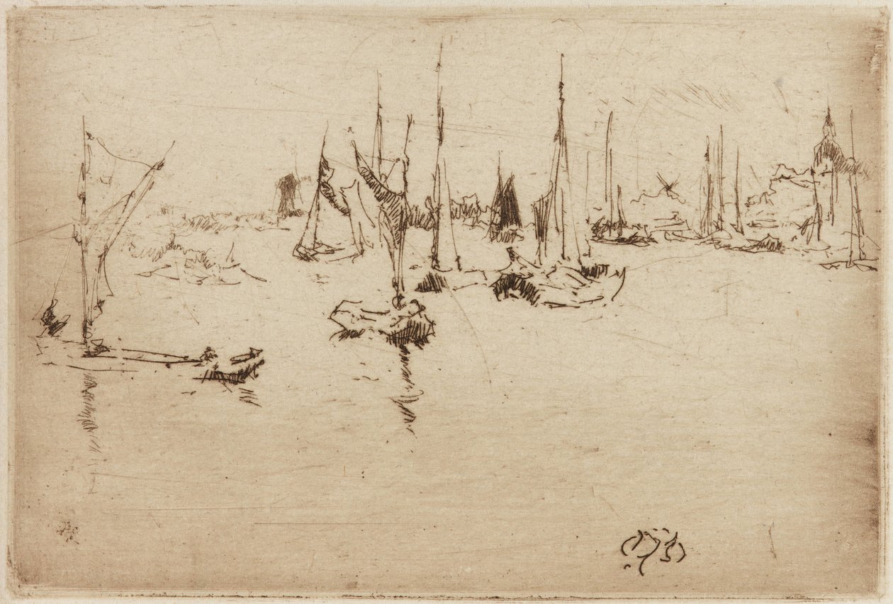 Proomut, Dordrecht, 1884. tekijältä James Abbott McNeill Whistler