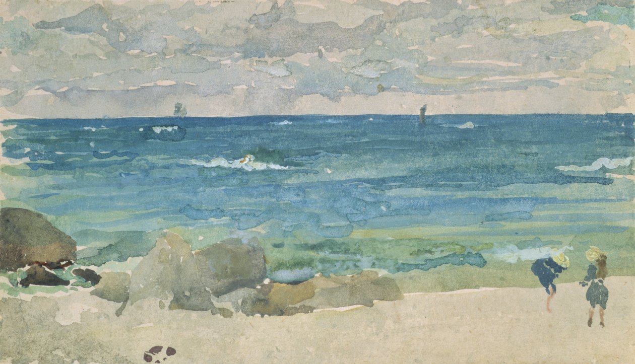 Rantakohtaus kahdella hahmolla, 1885-90 tekijältä James Abbott McNeill Whistler