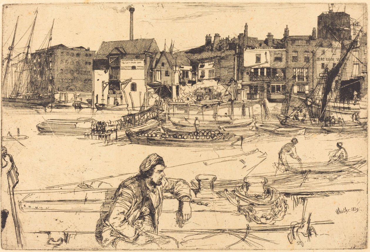 Black Lion Wharf, 1859. tekijältä James Abbott McNeill Whistler