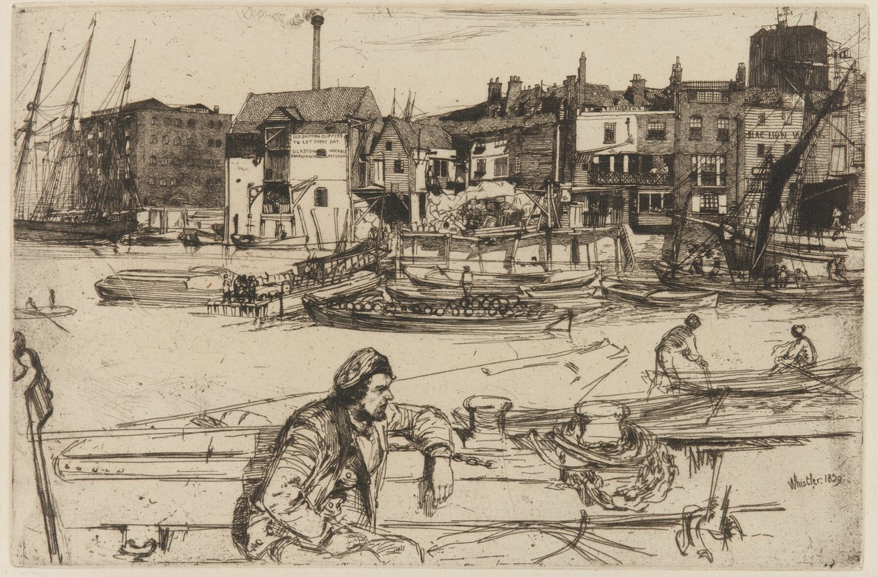 Black Lion Wharf, 1859. tekijältä James Abbott McNeill Whistler