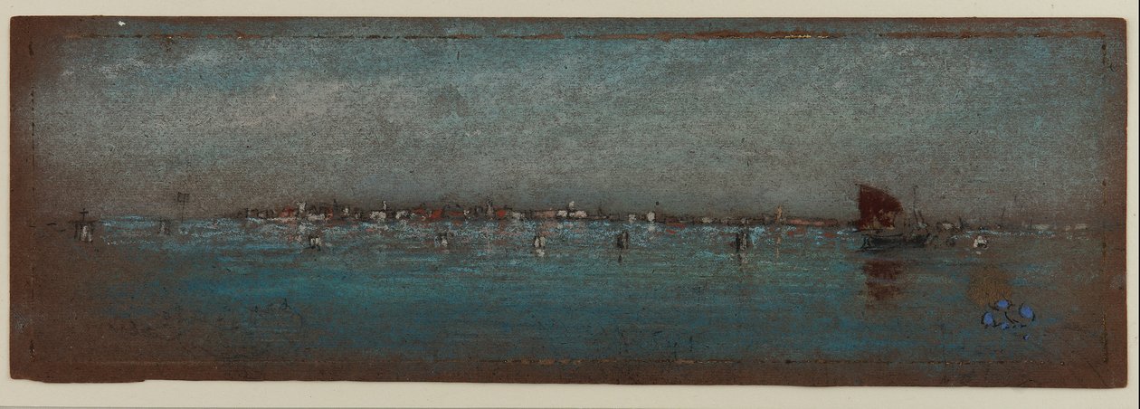 Sininen ja hopea - Saaret, Venetsia, 1879-80 (pastelli ruskealle paperille) tekijältä James Abbott McNeill Whistler