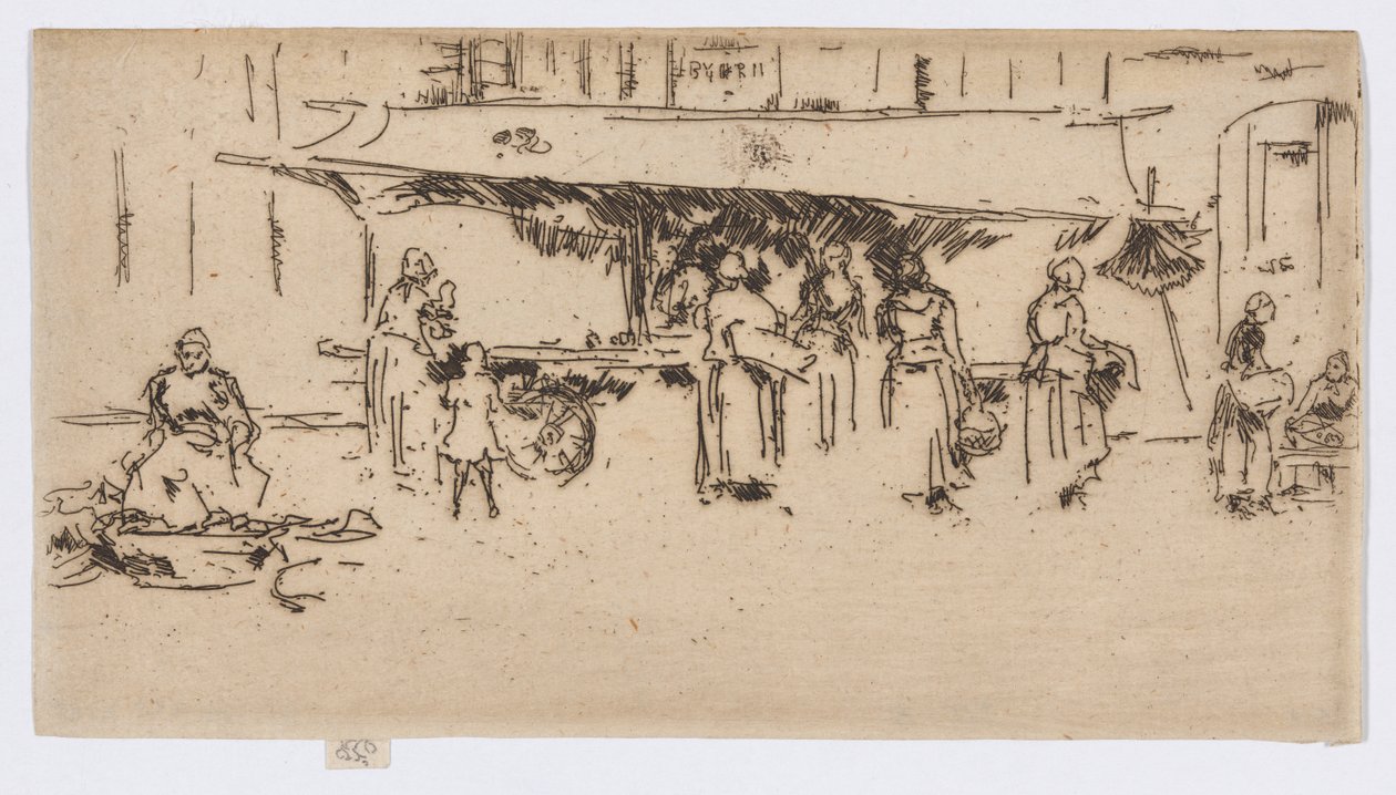Booth, Market place, Loches tekijältä James Abbott McNeill Whistler