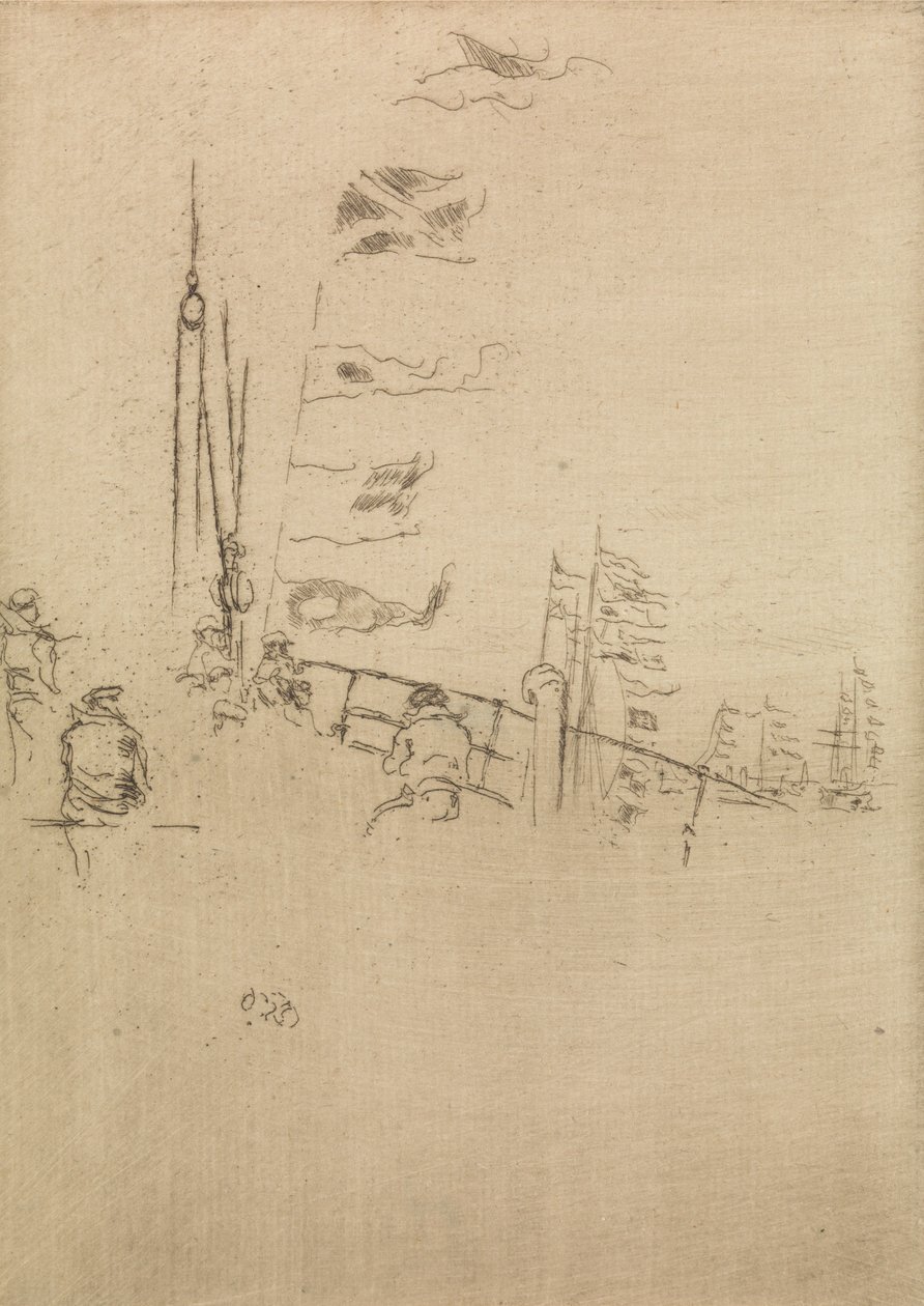 Bunting, kahdentoista etsauksen sarjasta The Naval Review, 1887 tekijältä James Abbott McNeill Whistler