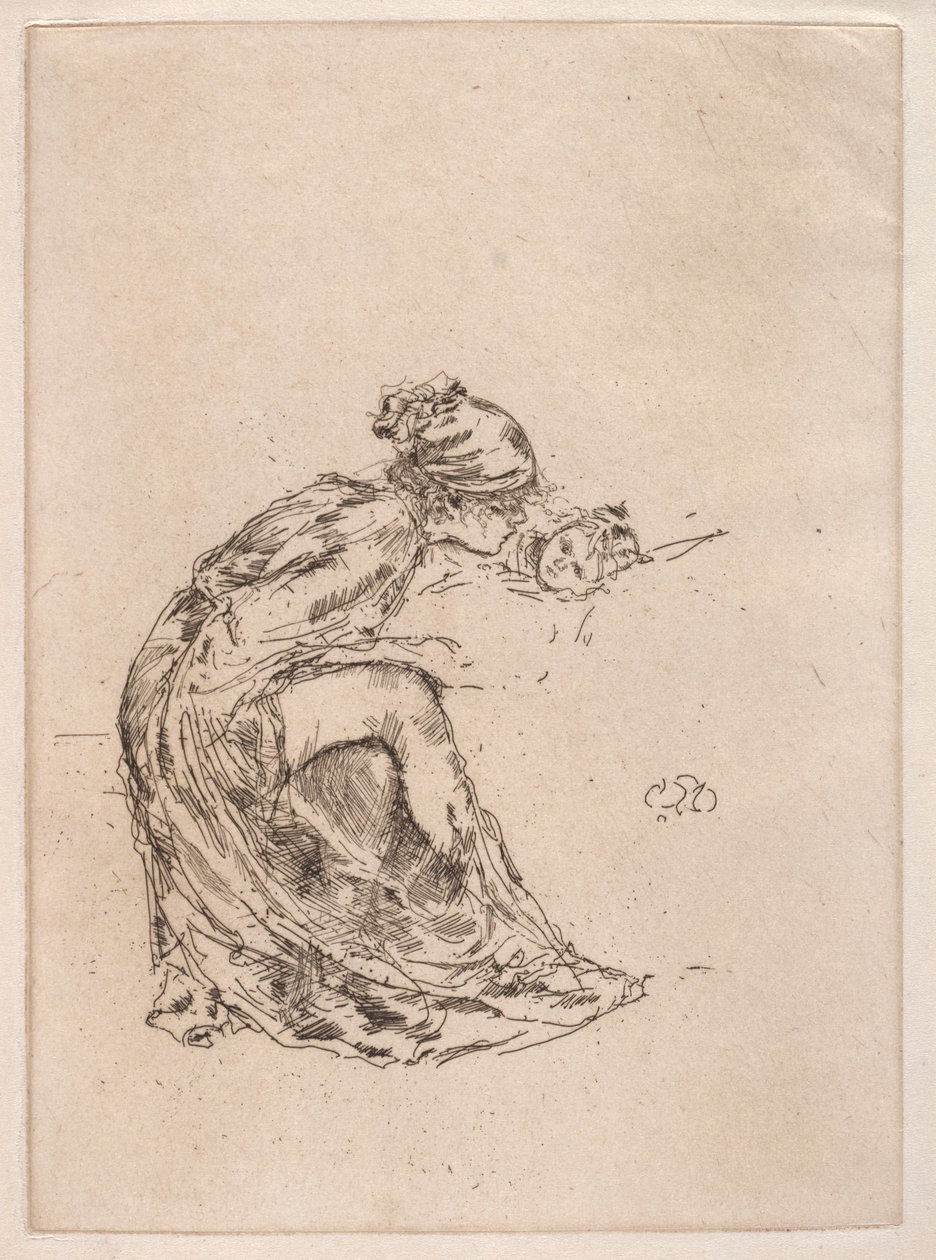 Cameo, nro 1 Äiti ja lapsi, n. 1890-1893. tekijältä James Abbott McNeill Whistler