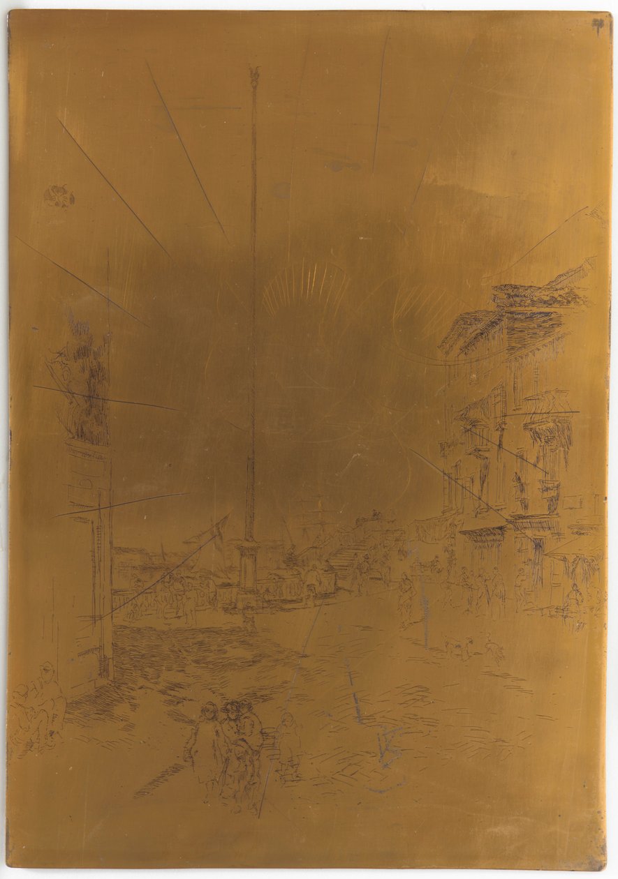 Peruutettu painolevy pienelle mastolle, 1879-1880. tekijältä James Abbott McNeill Whistler