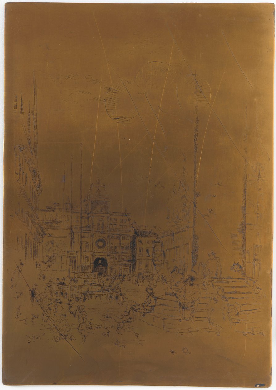 Peruutettu painolevy Piazzettalle, 1879-1880. tekijältä James Abbott McNeill Whistler