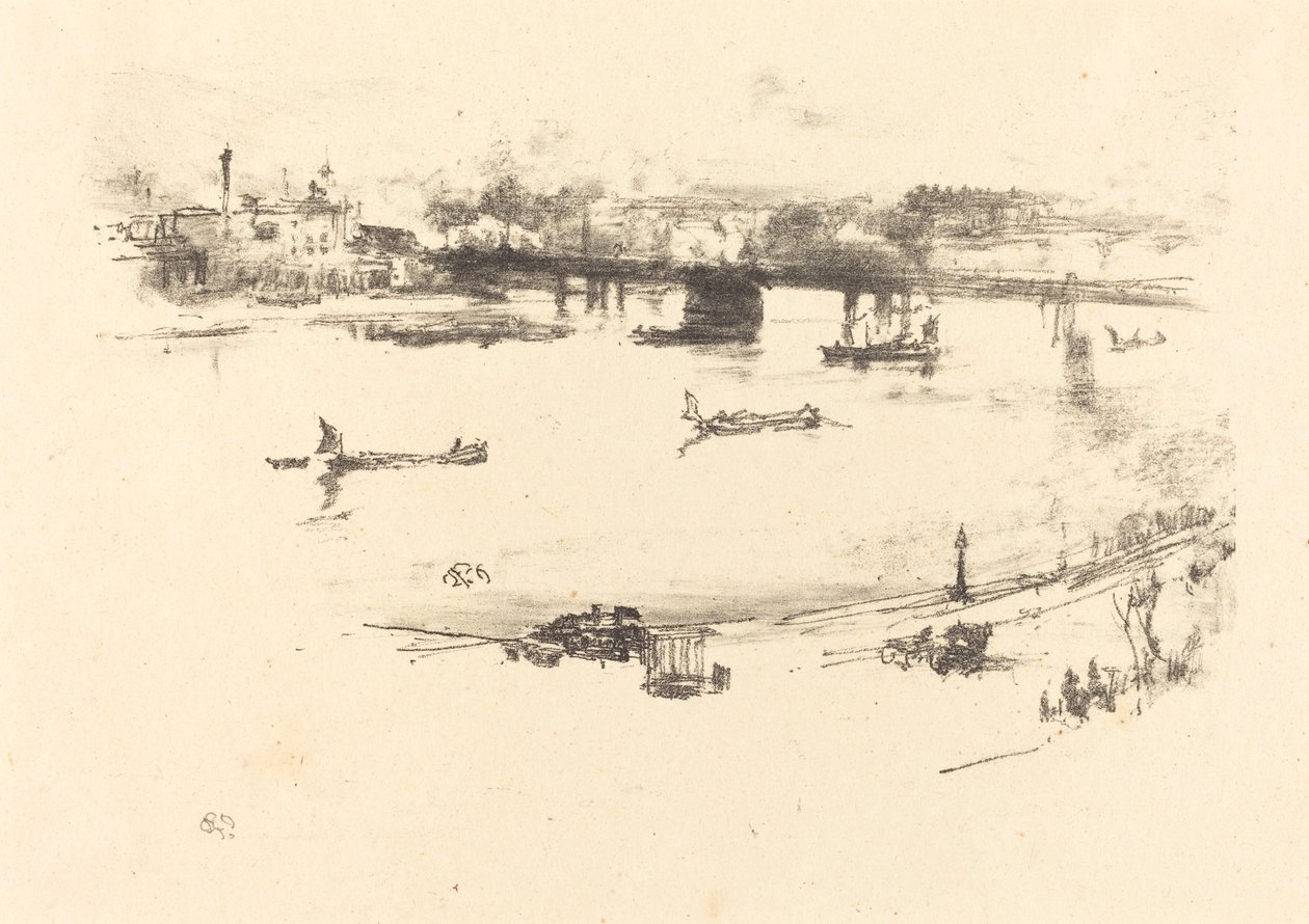 Charing Crossin rautatiesilta, 1896. tekijältä James Abbott McNeill Whistler