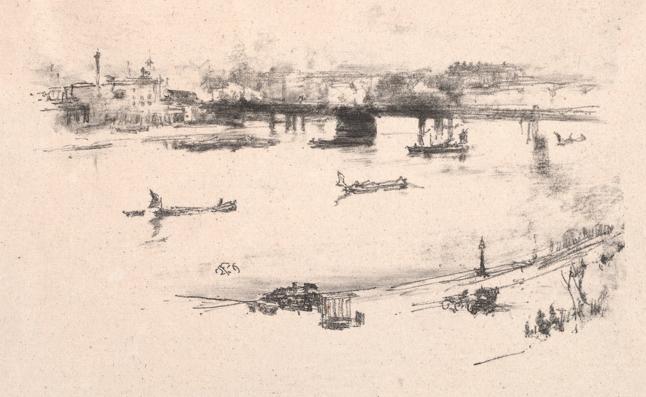 Charing Crossin rautatiesilta, 1896. tekijältä James Abbott McNeill Whistler