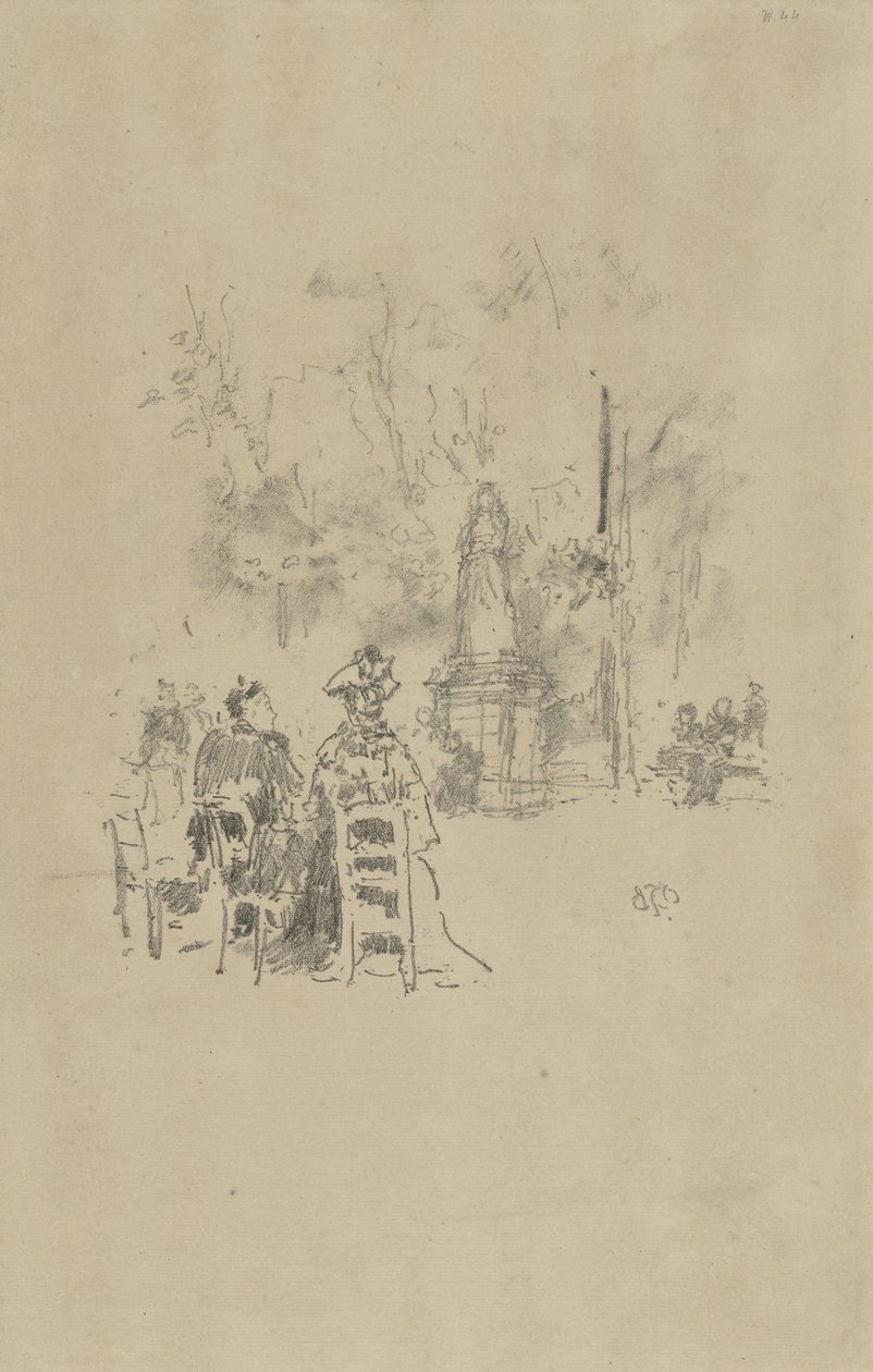 Keskustelu patsaan alla, Luxemburgin puutarha tekijältä James Abbott McNeill Whistler