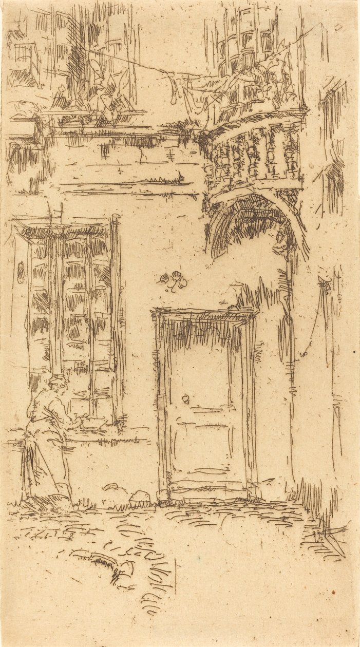 Sisäpiha, Rue P.L. Kuriiri, 1888. tekijältä James Abbott McNeill Whistler