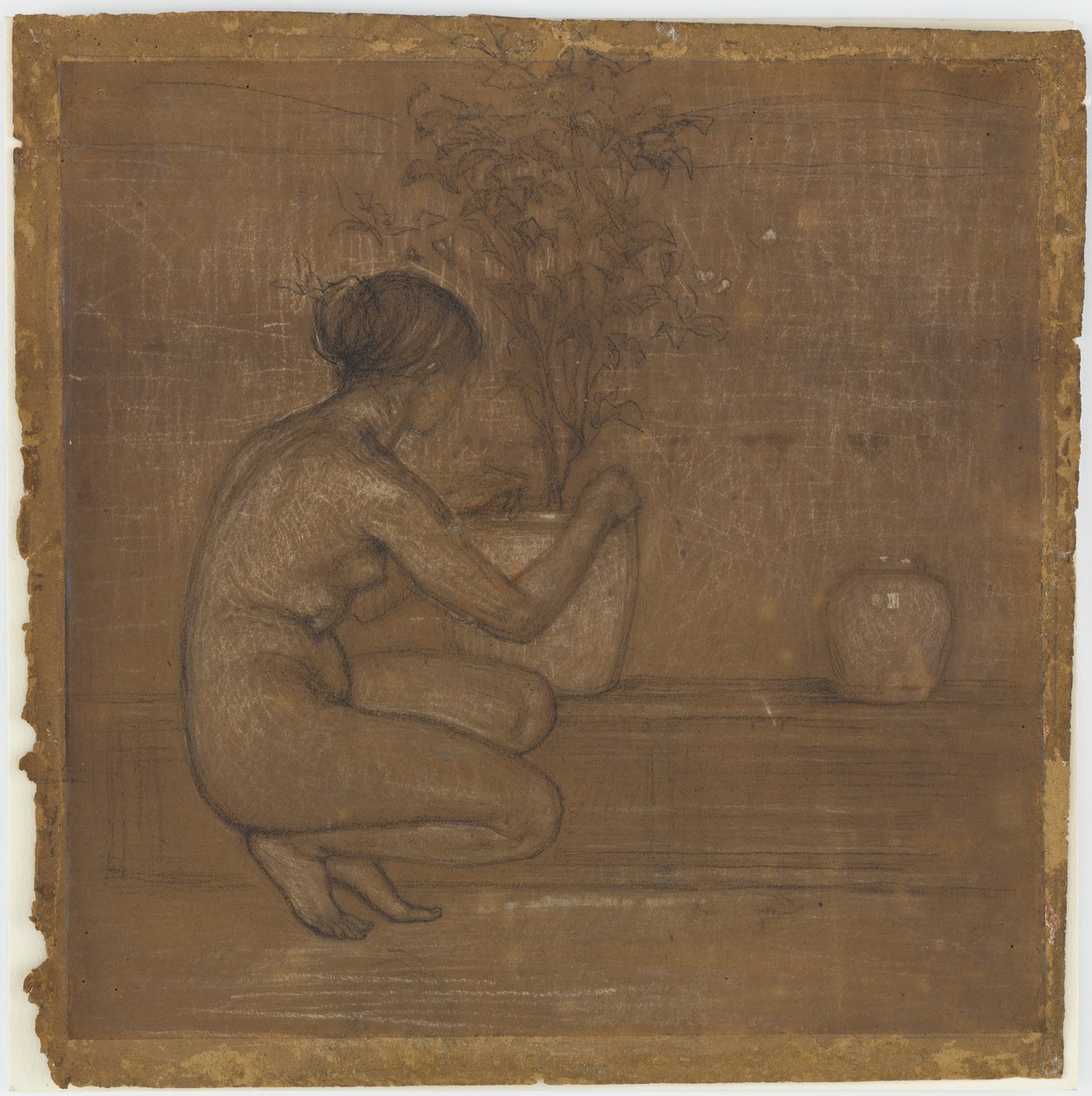 Hiipivä figuuri. Study for The White Symphony: Three Girls, 1869-1870. tekijältä James Abbott McNeill Whistler